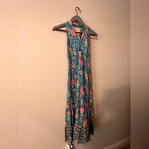 Keyhole Openback Maxi Floral Dress